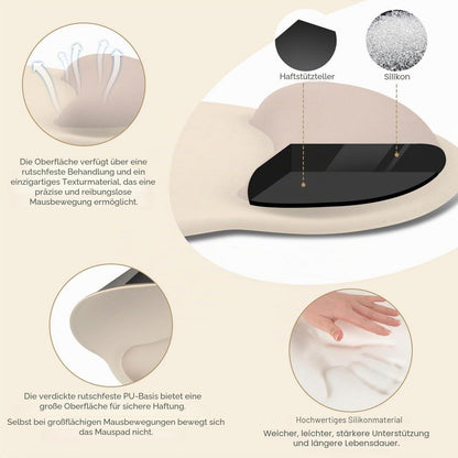 Handballenauflage Mauspad & Tastatur Set Aprikose Memory Foam