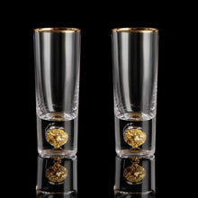 Kristall Schnapsgläser mit 24K Blattgold - 2er Set