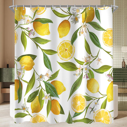 Duschvorhang Zitrone Blatt Antischimmel 240x200cm wasserabweisend