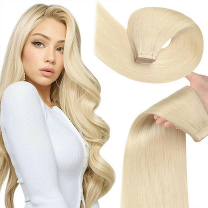 Echthaar Tape Extensions Hellblond 50cm (20 Stück)