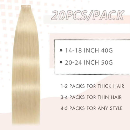 Echthaar Tape Extensions Hellblond 55cm (22 Zoll)
