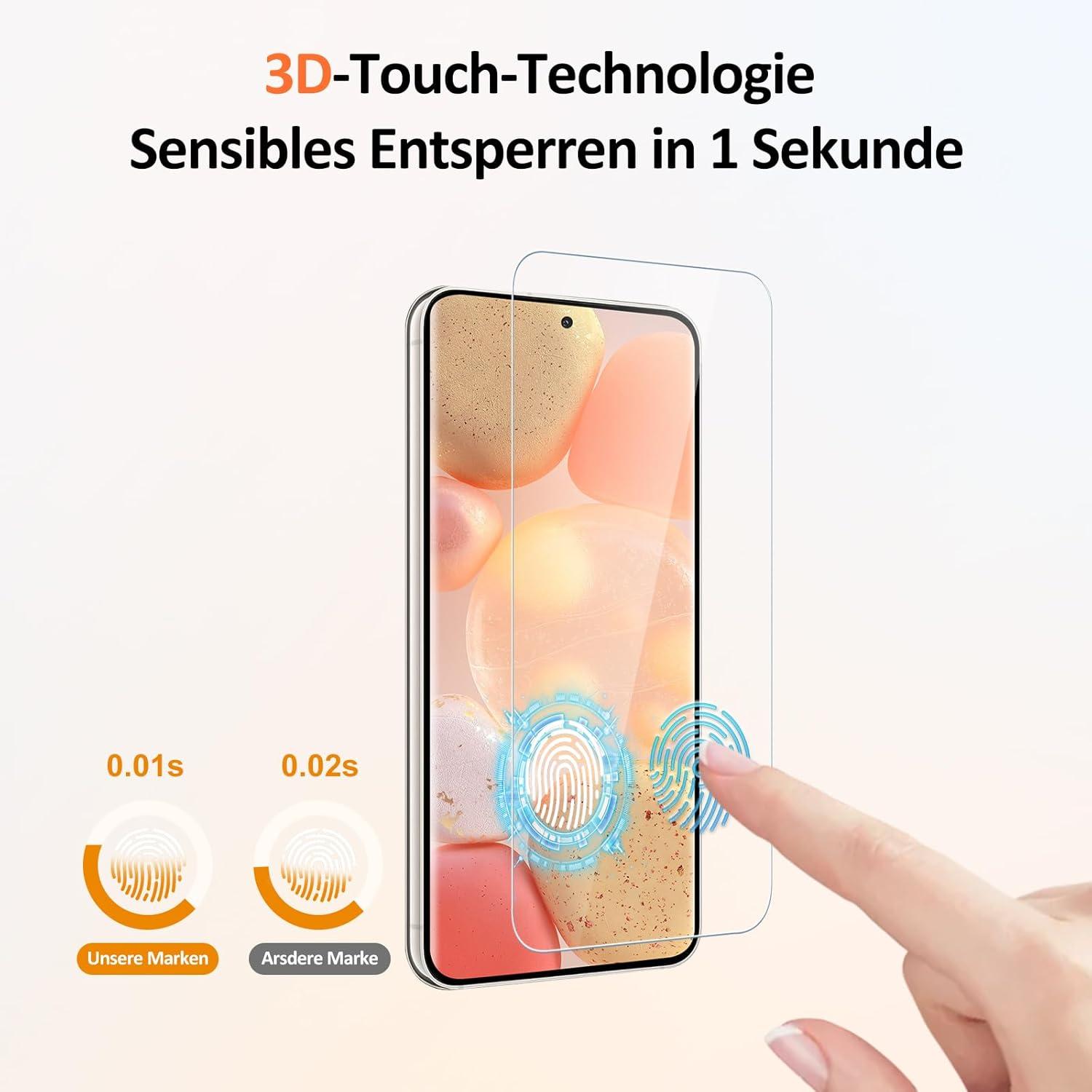 Panzerglas Samsung Galaxy S23 5G Schutzfolie + Hülle 9H HD Anti-Fingerabdruck