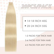 Echthaar Tape Extensions Hellblond 60cm (24 Zoll)