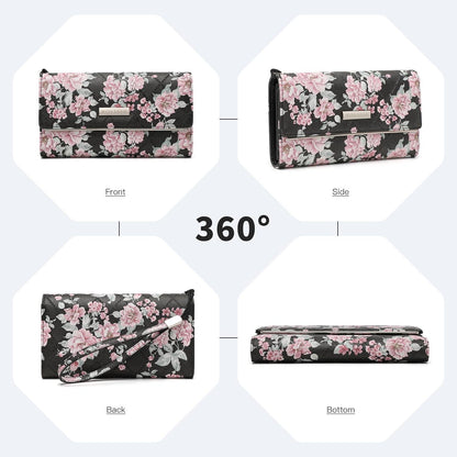 Miss Lulu Damen Handtasche mit Geldbörse 2-teiliges Set PU Leder Henkeltasche