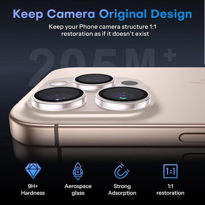 OMOTON Kamera Objektivschutz für iPhone 16 Pro/16 Pro Max