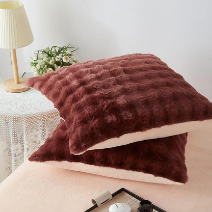 Plüsch Bettwäsche Set 200x200 Rosa Braun Winterwarm