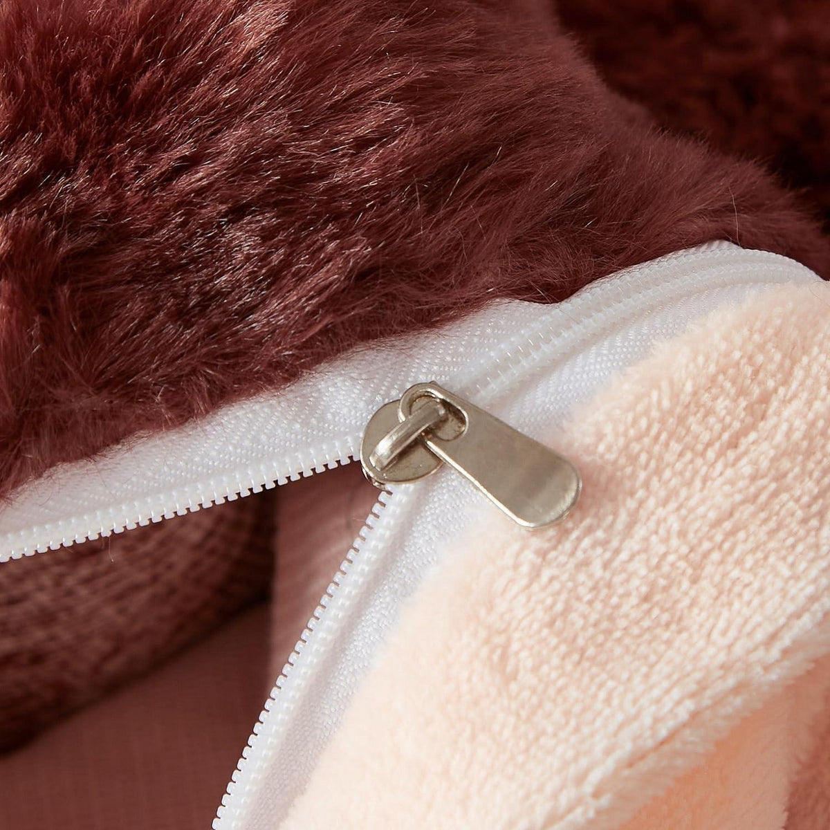 Plüsch Bettwäsche 220x240 Rosa Braun Winter Warm & Kuschelig