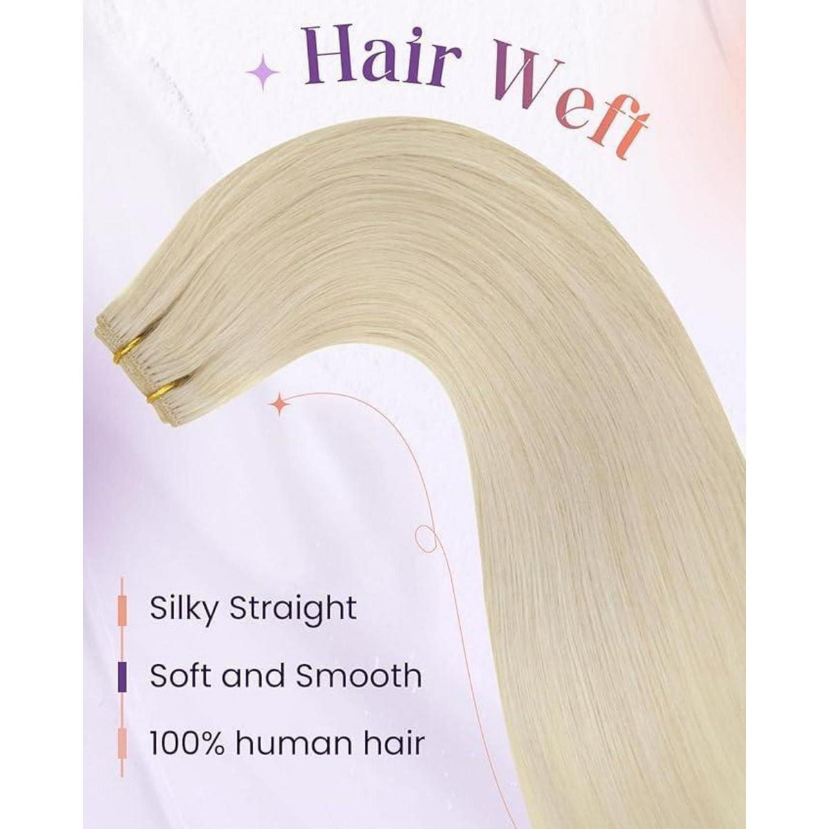 Blond Echthaar Tressen zum Einnähen - Remy Extensions 45cm
