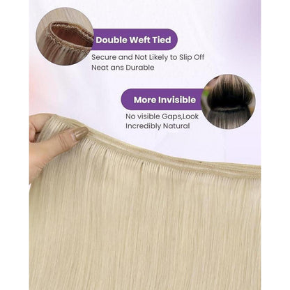 Blond Echthaar Tressen zum Einnähen - Remy Extensions 45cm