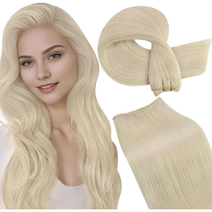 Blond Remy Echthaar Tressen 40cm - Haarverlängerung