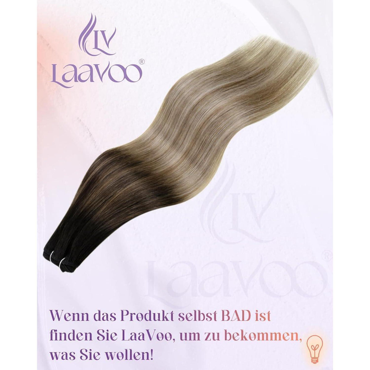 Echthaar Tressen Ombre Schwarz-Karamellblond 55cm 100g