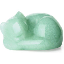 Grüner Aventurin Katze Figur Heilstein Deko Statue
