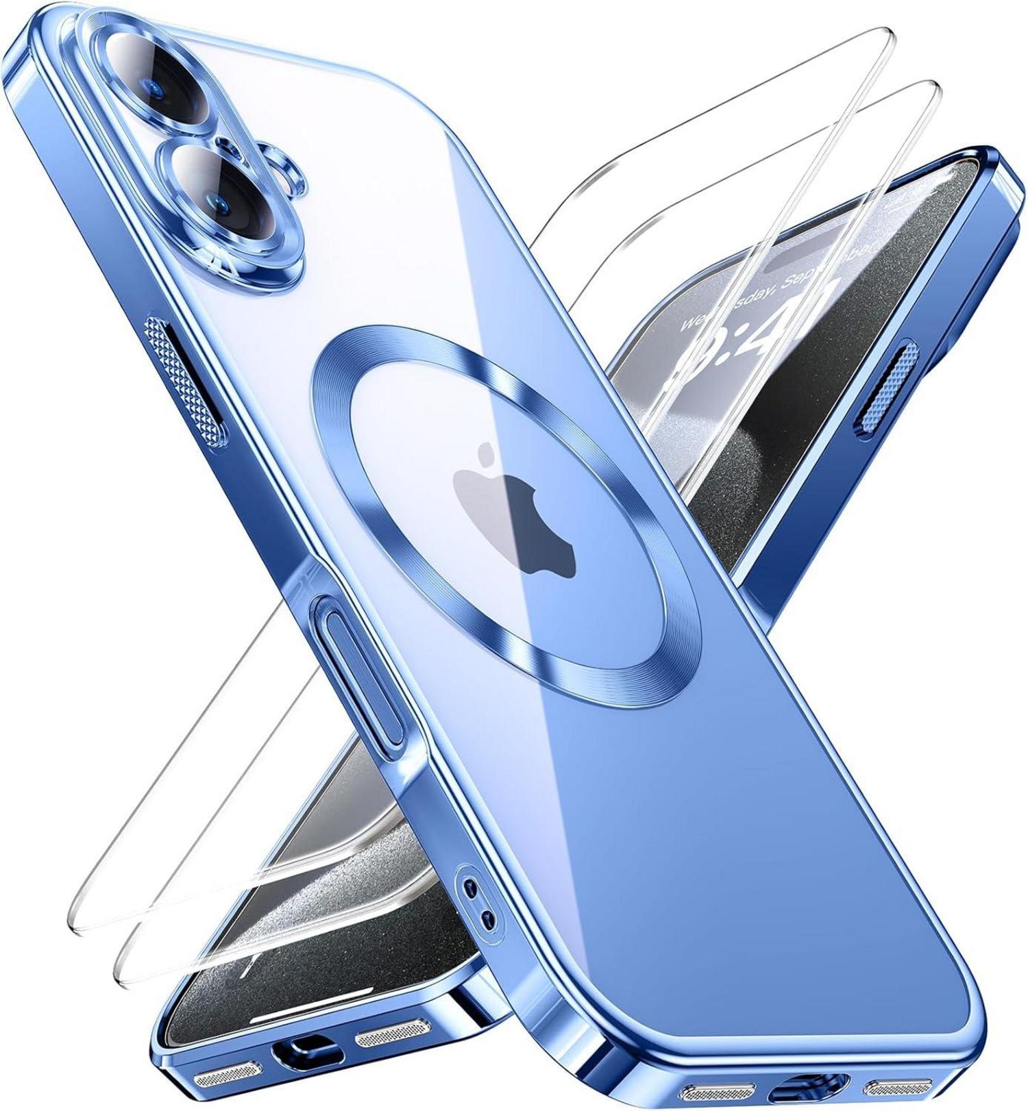 iPhone 16 Plus Hülle 3-in-1 mit Schutzfolie Militärstandard Magnete