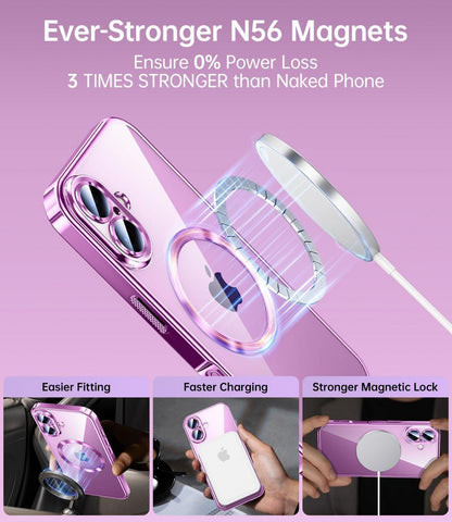 iPhone 16 Magnetische Handyhülle mit Schutzfolie und Kameraschutz