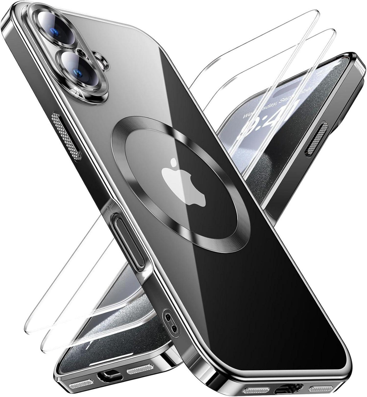 iPhone 16 Hülle 3-in-1 mit Schutzfolie, Militärstandard, Starke