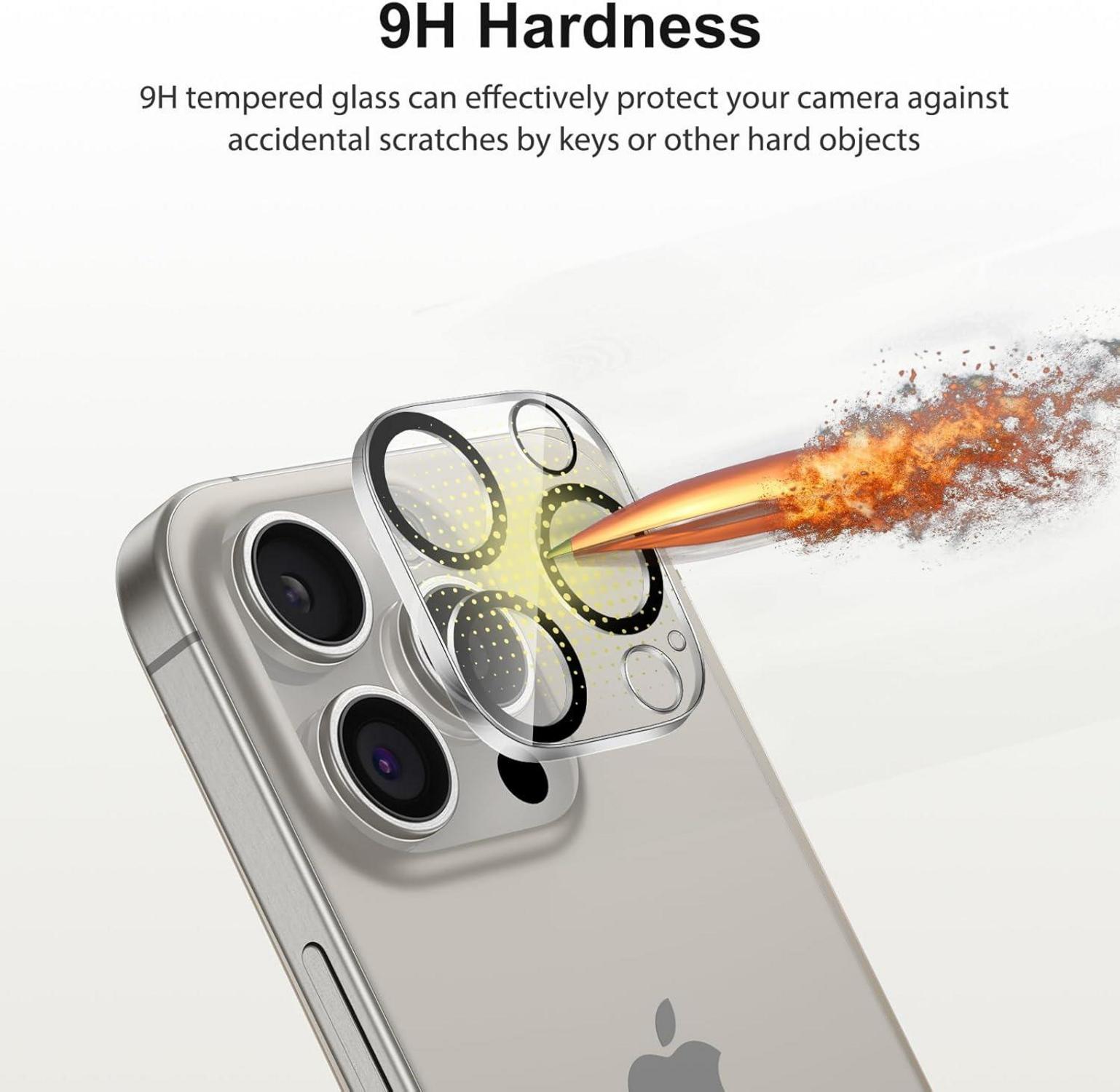 Kameraschutz 3er Pack für iPhone 16 Pro Max 9H Panzerglas Anti-Kratzer