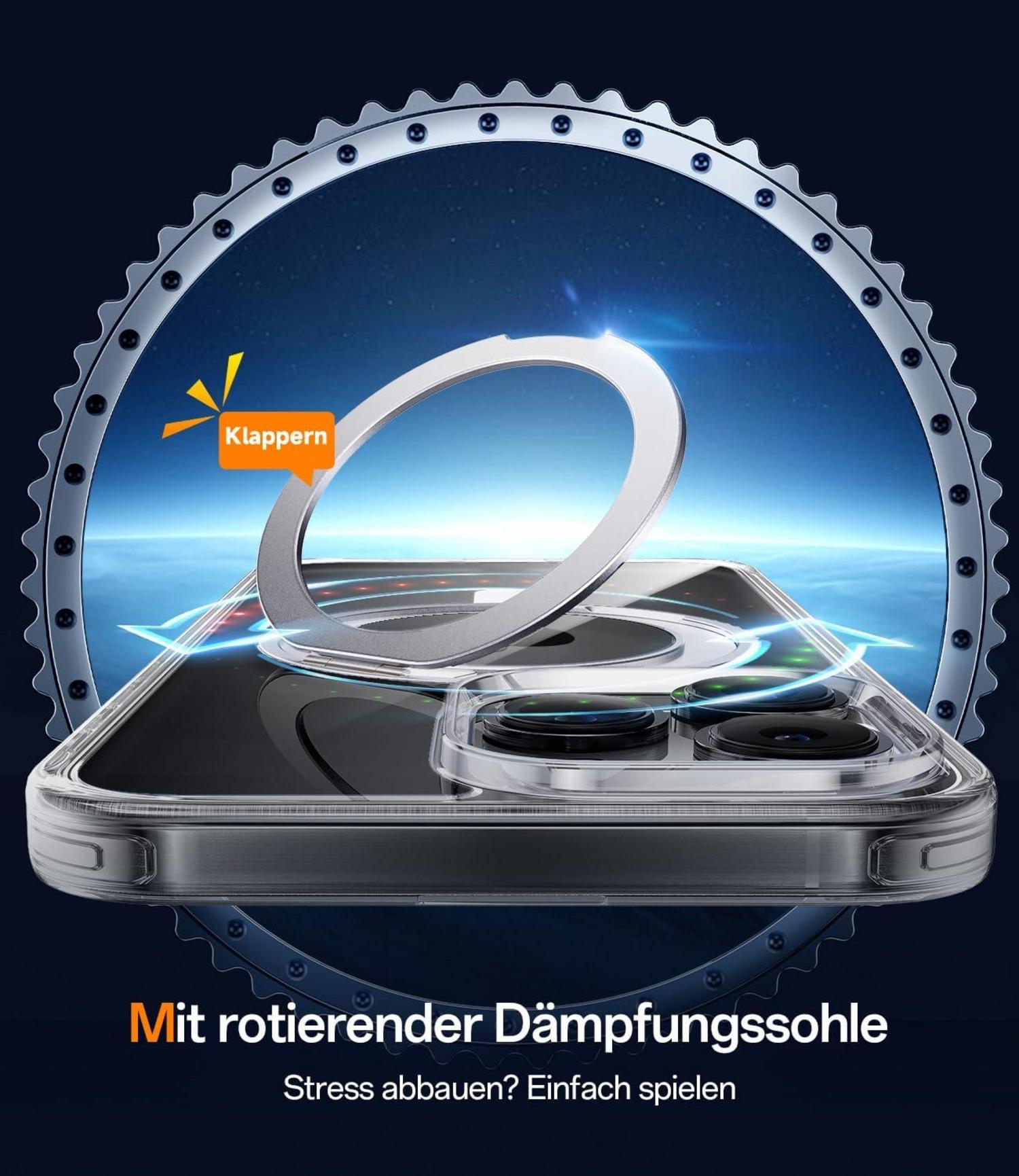 JUESHITUO 360° Magic Stand iPhone 16 Pro Hülle Militärschutz