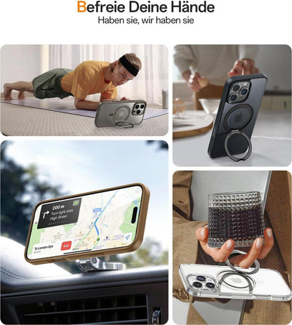 JUESHITUO 360° Magic Stand iPhone 16 Pro Hülle Militärschutz Unsichtbarer