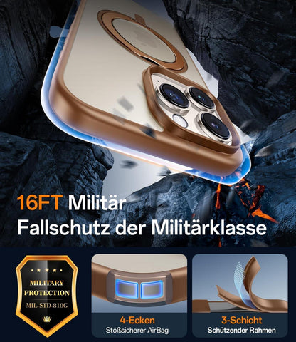 360° Magie Stand Hülle iPhone 16 Pro - Militärschutz, Unsichtbarer