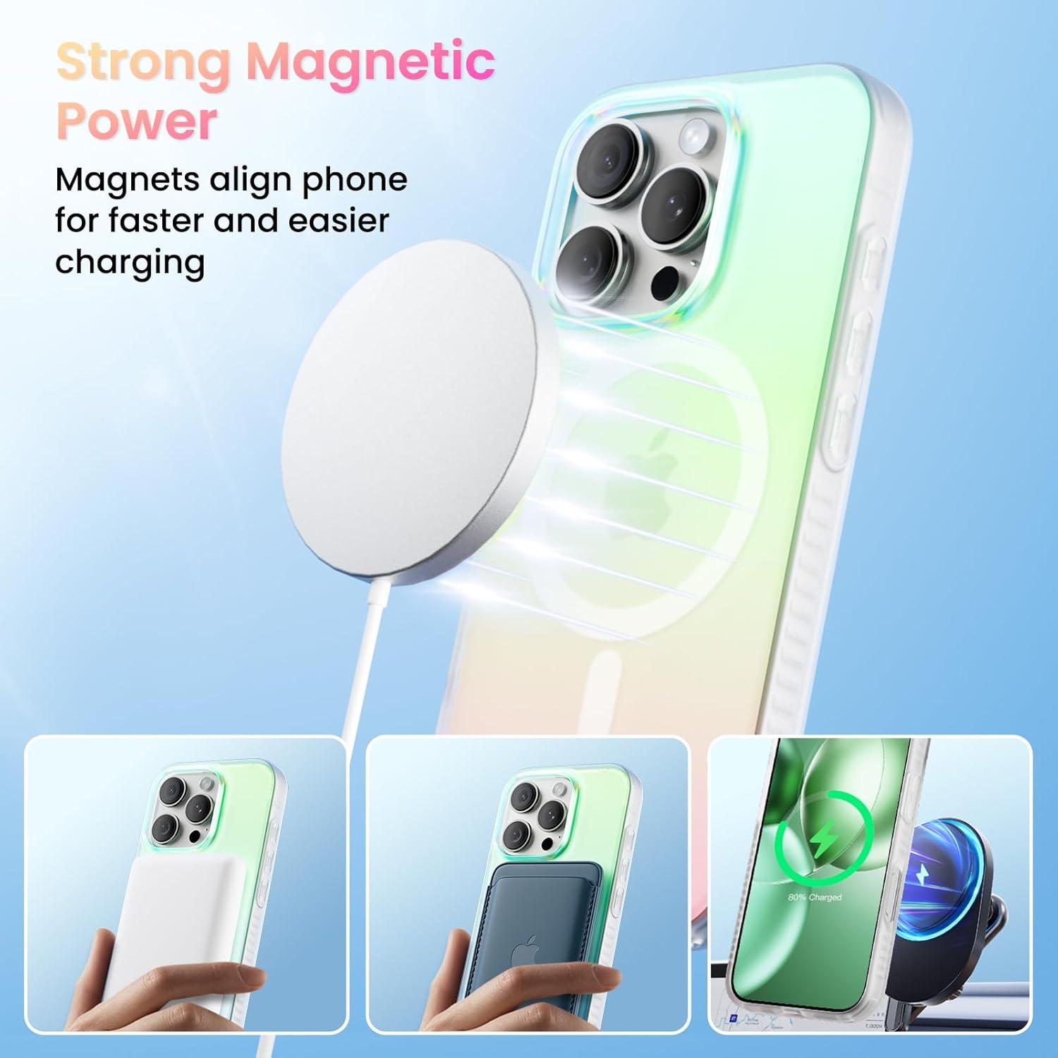 ORNARTO Hue iPhone 16 Pro Hülle Magsafe [Fluoreszierender