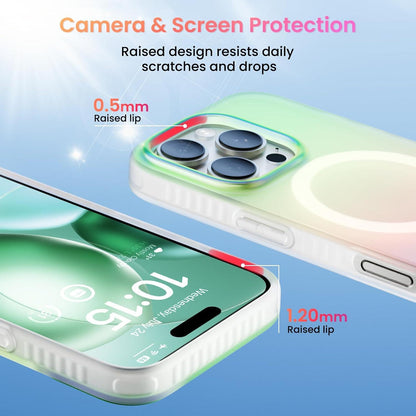 iPhone 16 Pro Hülle, Fluoreszierender Farbverlauf, stoßfest, Polarlicht
