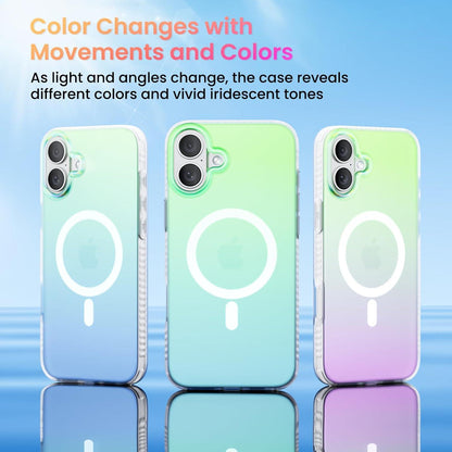 Stoßfeste Fluoreszierende Farbverlauf Hülle für iPhone 16 Plus Magsafe