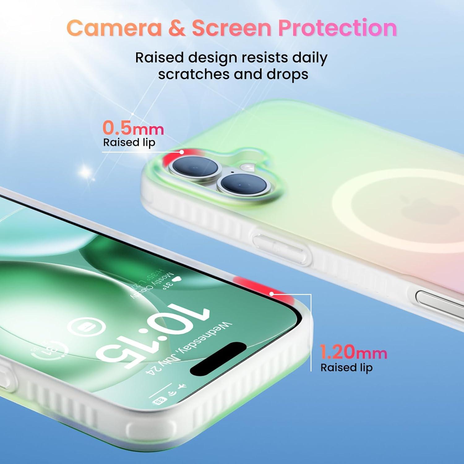 Elegante Polarlicht Handyhülle für iPhone 16 Plus mit Magnet Adsorption