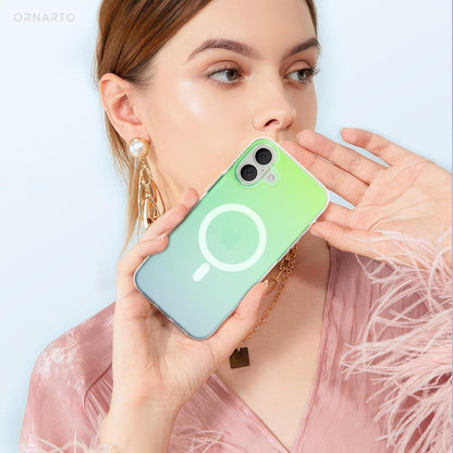 Elegante Polarlicht Handyhülle für iPhone 16 Plus mit Magnet Adsorption