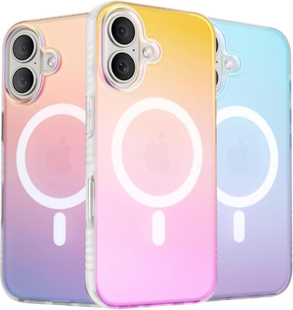 Stoßfeste iPhone 16 Hülle mit Magsafe - Regenbogen Farbverlauf
