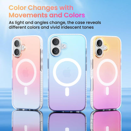 Stoßfeste iPhone 16 Hülle mit Magsafe - Regenbogen Farbverlauf