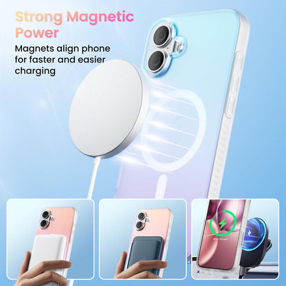 ORNARTO Hue iPhone 16 Plus Hülle Magsafe fluoreszierende FarbverlaufCase