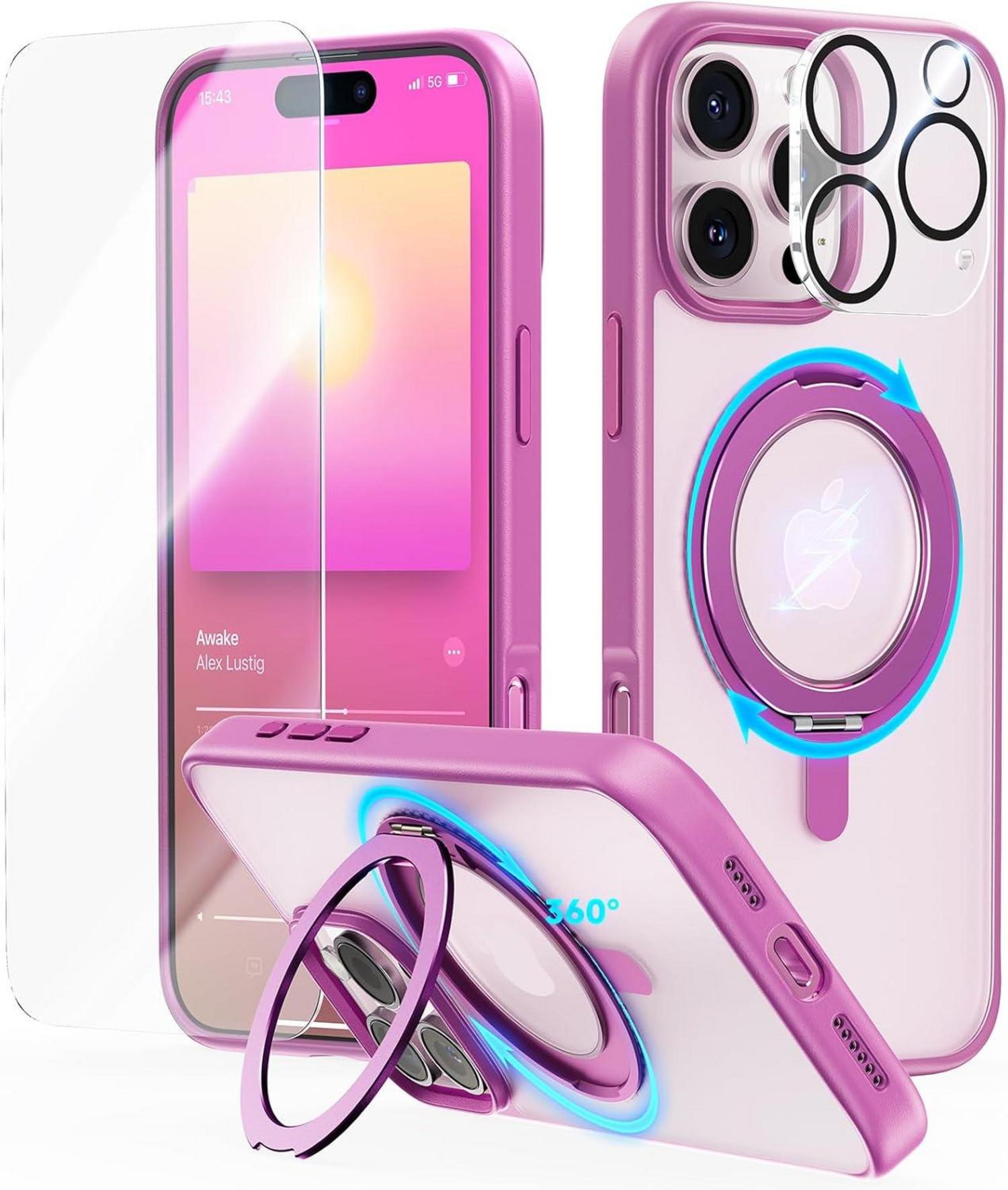 360° Magic Stand iPhone 16 Pro Max Hülle Militärschutz Unsichtbarer