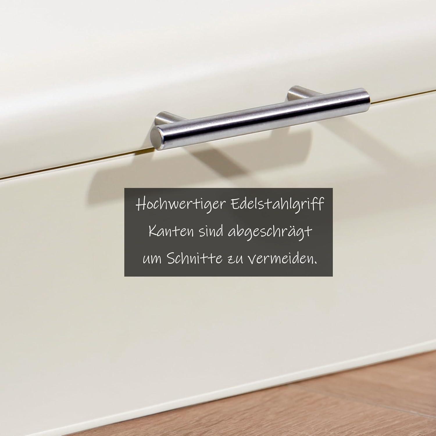 SYLANDO Brotkasten Metall Edelstahlgriff Retro Aufbewahrungsbox