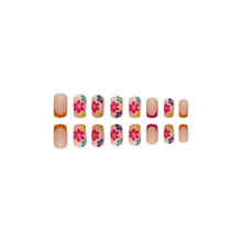 24 Stück Blumen Nägel Aufkleben Muster Glossy Fake Nails