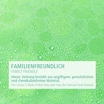 Duschvorhang 180x180cm Grün Wasserabweisend Magnetisiert