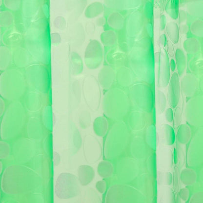Eazzier Bath 3D-Eva-Duschvorhang 180x180cm Grün mit Kieselsteinen