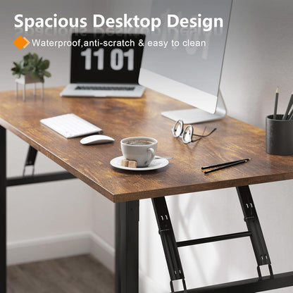 Klapptisch Schreibtisch Holz Vintage-Schwarz 100x60cm