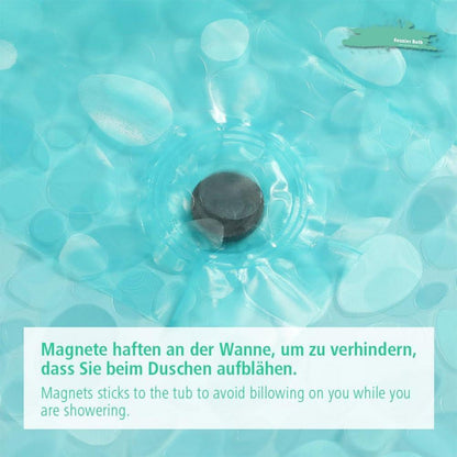 Eazzier Bath Duschvorhang Blaugrün 180x180cm Magnete waschbar & wasserdicht