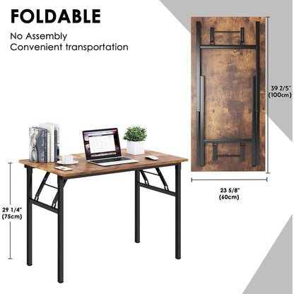 Klapptisch Schreibtisch Holz Vintage-Schwarz 120x60cm