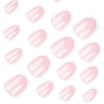 24er Set Oval Glitzer Nude Rosa Kunstnägel Press on Nails