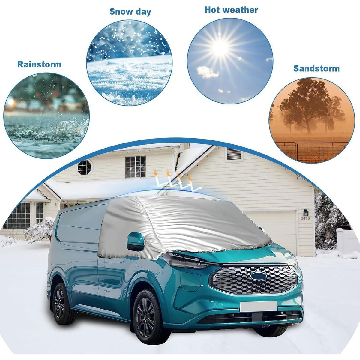 Thermo-Windschutzscheibenabdeckung für Ford Transit Custom 2012-2022