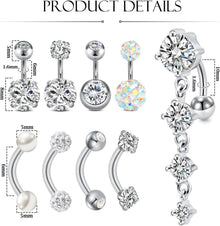 Bauchnabelpiercing 6mm 8mm Gold Silber Edelstahl 14G