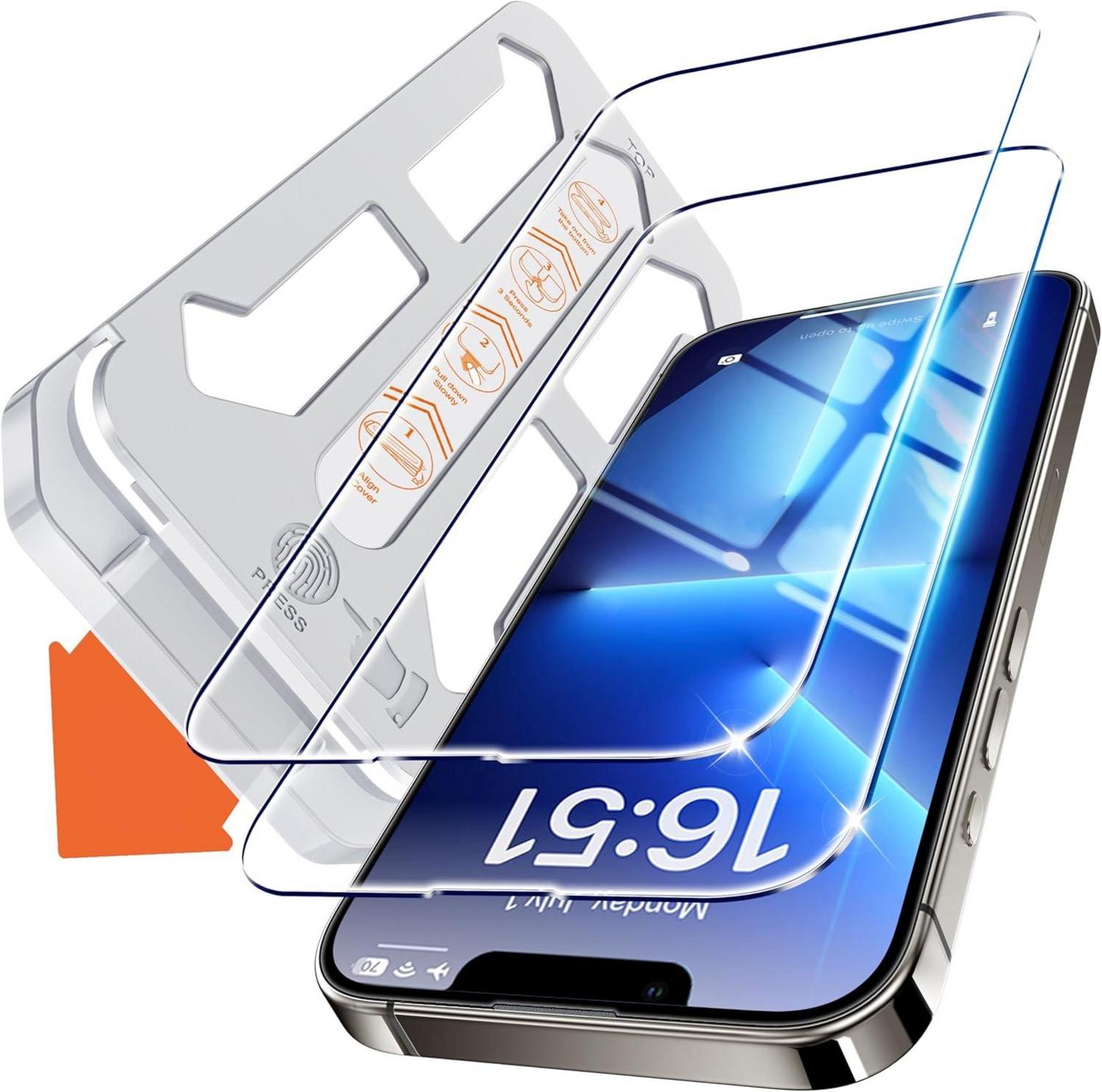 Panzerglas iPhone 13 Pro Max 14 Plus Schutzglas 9H Härte 2 Stück