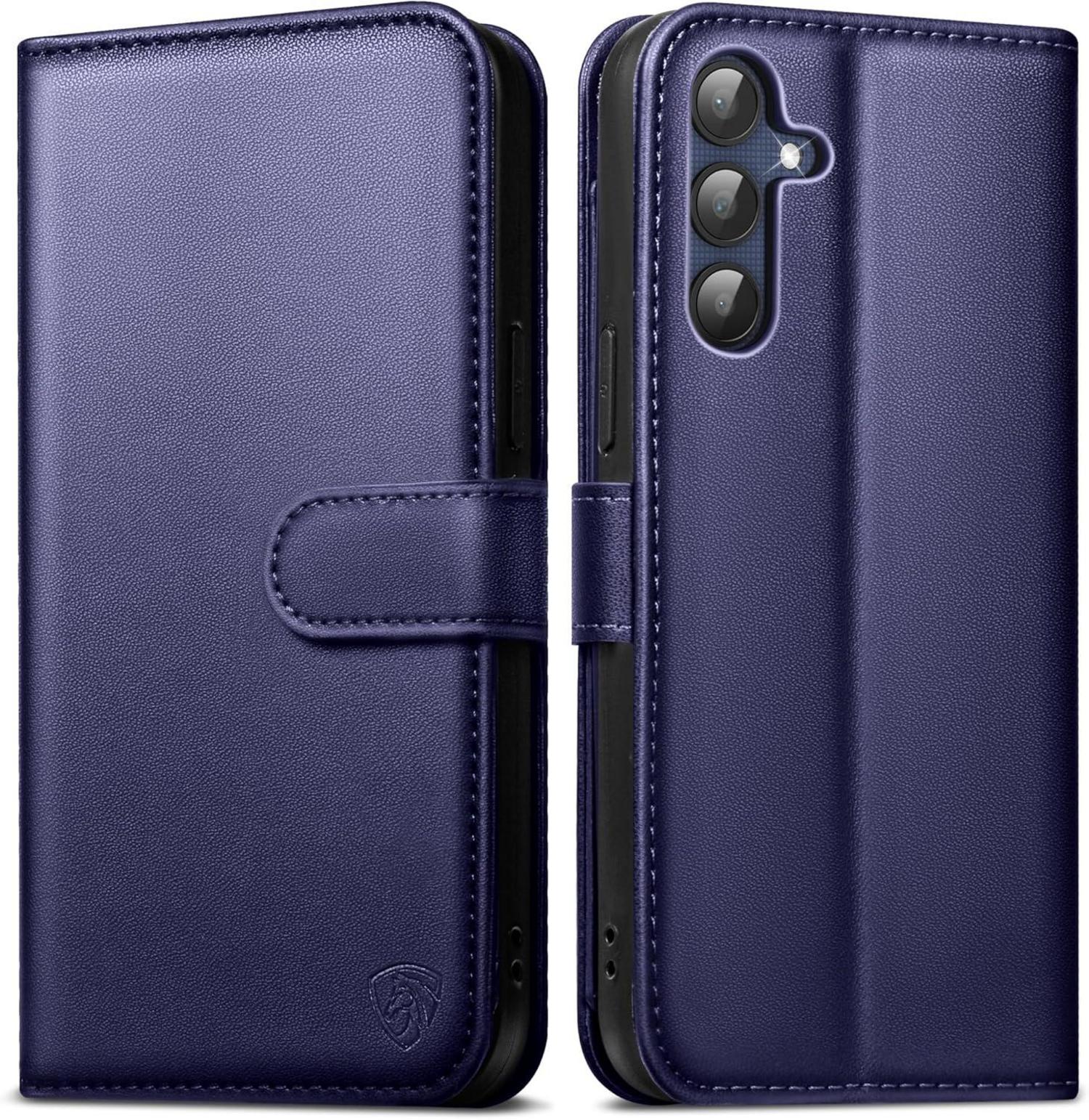 Samsung Galaxy A25 Hülle Wallet Premium Leder Blau Flip Case