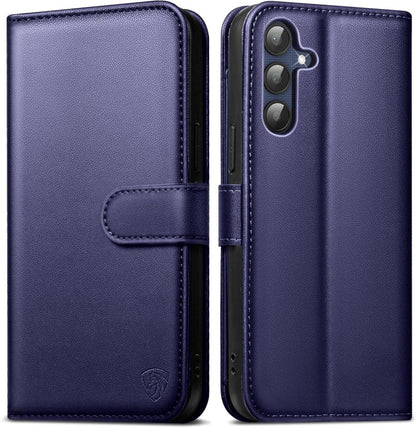 Samsung Galaxy A25 Hülle Wallet Premium Leder Blau Flip Case