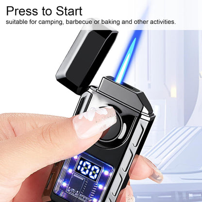 Multi-Functional Dual Flame Lighter with Colored Lights Männer Geschenk