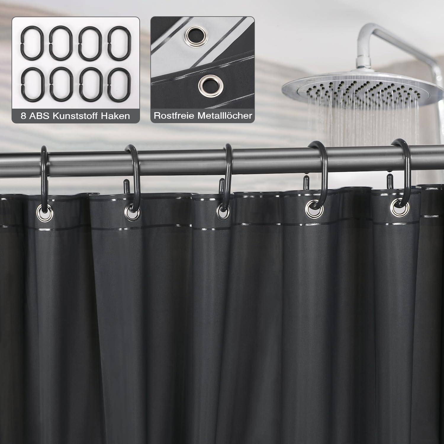 Duschvorhang Dark Grau 120x200 cm Wasserdicht