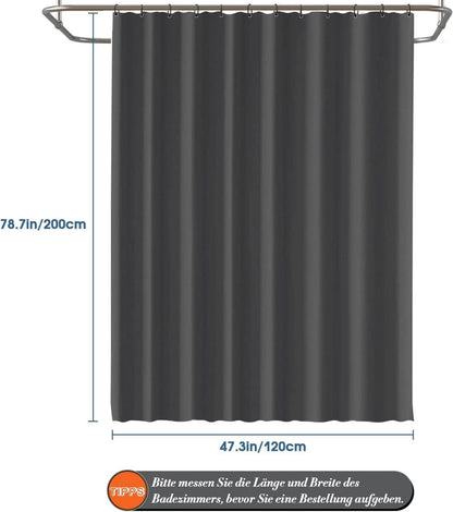 Funria Duschvorhang Dark Grau 120x200cm Wasserdicht Anti-Schimmel Badezimmer