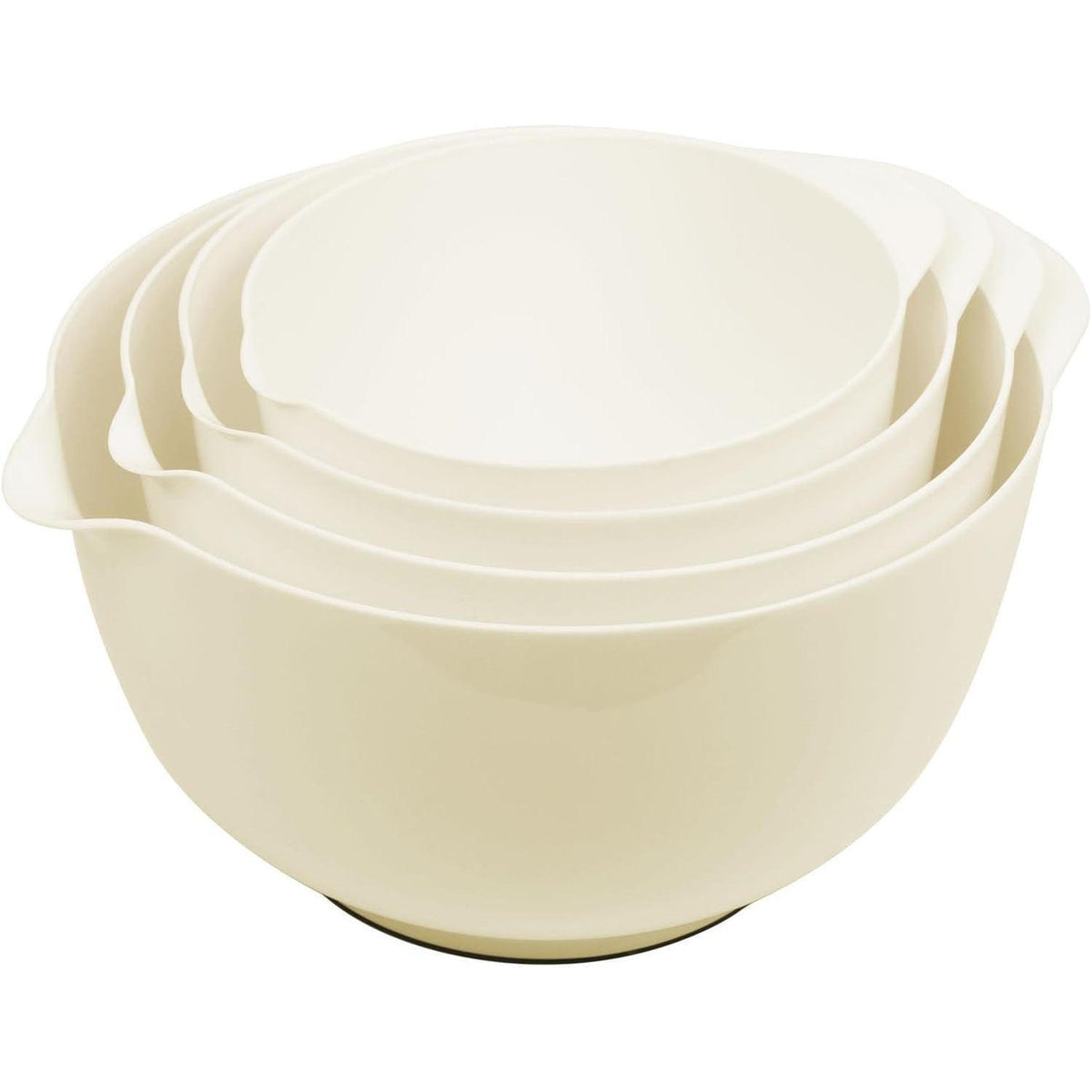 Rührschüssel Set 4-teilig Beige, Kunststoff, rutschfest, stapelbar