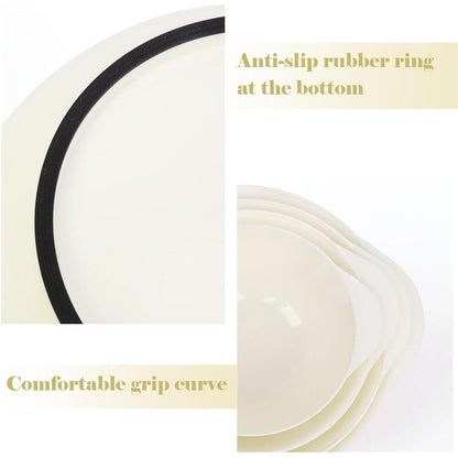 Rührschüssel Set 4-teilig Beige, Kunststoff, rutschfest, stapelbar